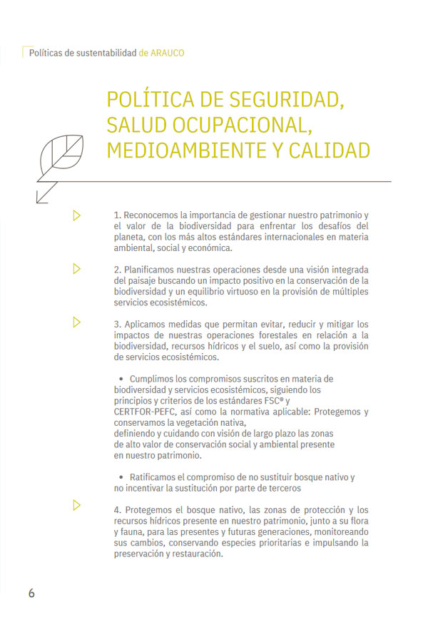 Política de Seguridad, Salud ocupacional, Medioambiente y Calidad