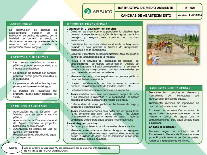 Canchas de Abastecimientos (IF 021 V4 08.14)