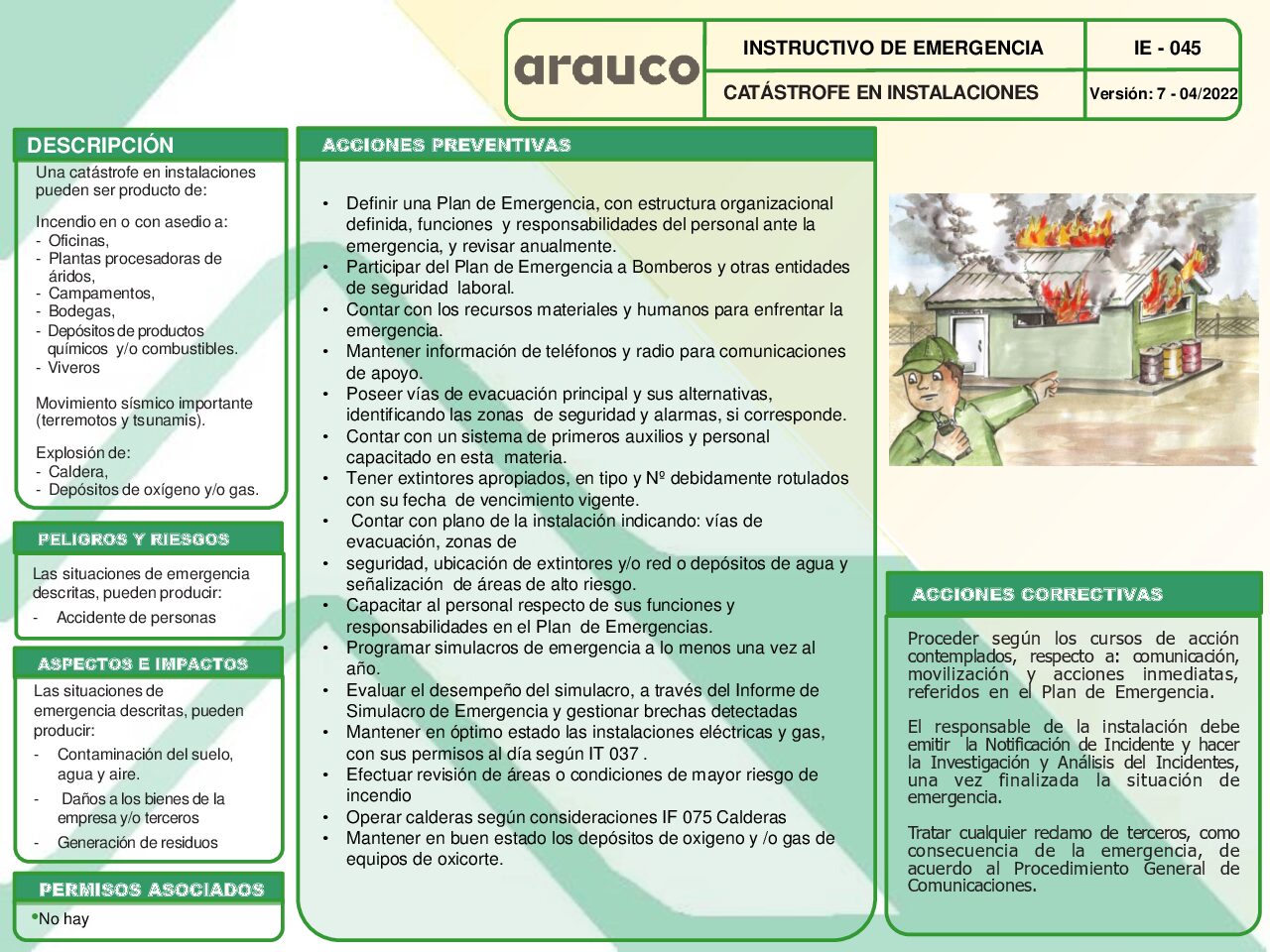 Catástrofe en instalaciones (IE 045 v7 04.22)
