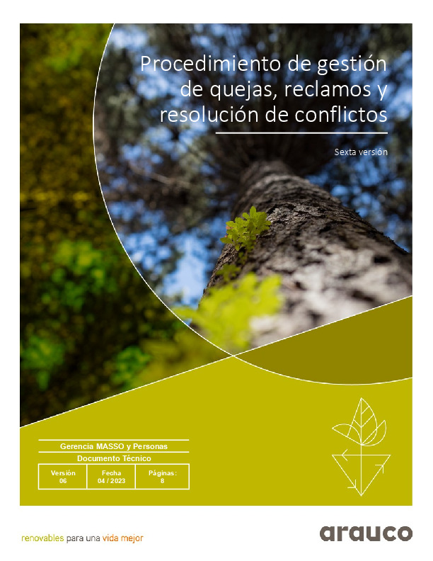 Procedimiento de gestión de quejas reclamos y resolución de conflictos (EG 08.5 V06 04 2023)