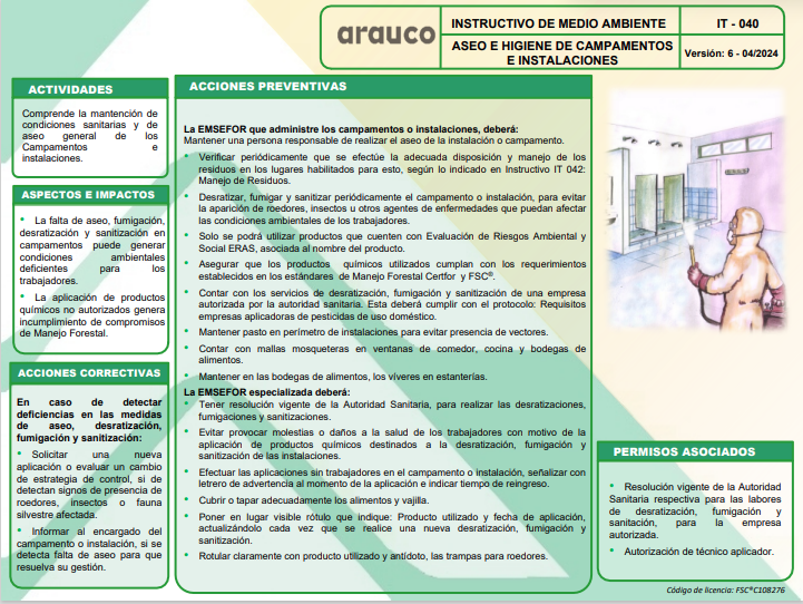Aseo e Higiene de Campamentos e Instalaciones